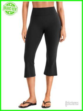 Capri Flare Leggings Workout Slim Bootcut Cropped Flare Pants